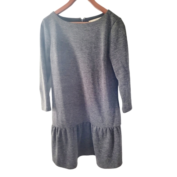 Loft Drop Waist Prairie Style Dress Charcoal Gray Size Medium - Picture 1 of 5